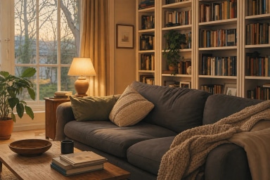 Illustrated living room