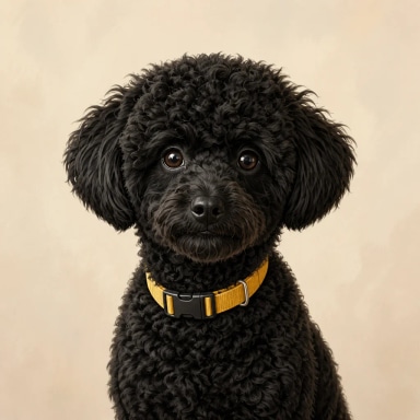 Illustrated black poodle