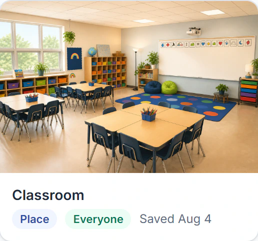 A kept classroom, shared with everyone on the account