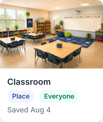 A kept classroom, shared with everyone on the account