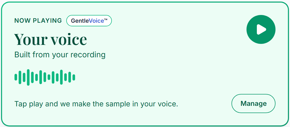 The voice built from a recording