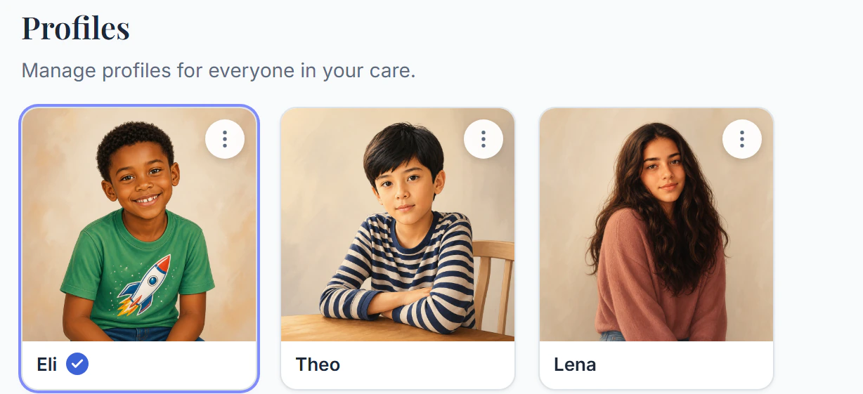 Three profiles under one account