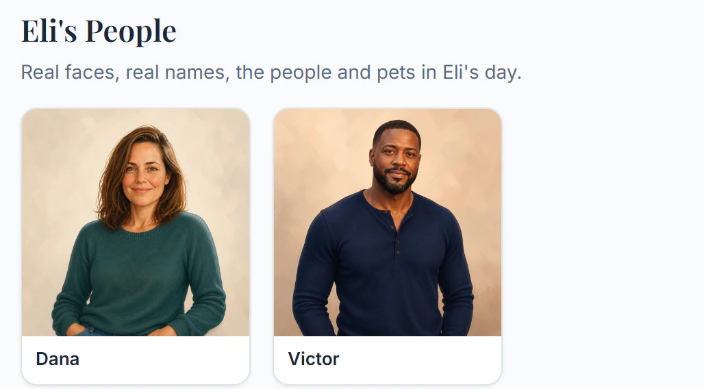 Two supporting people, illustrated